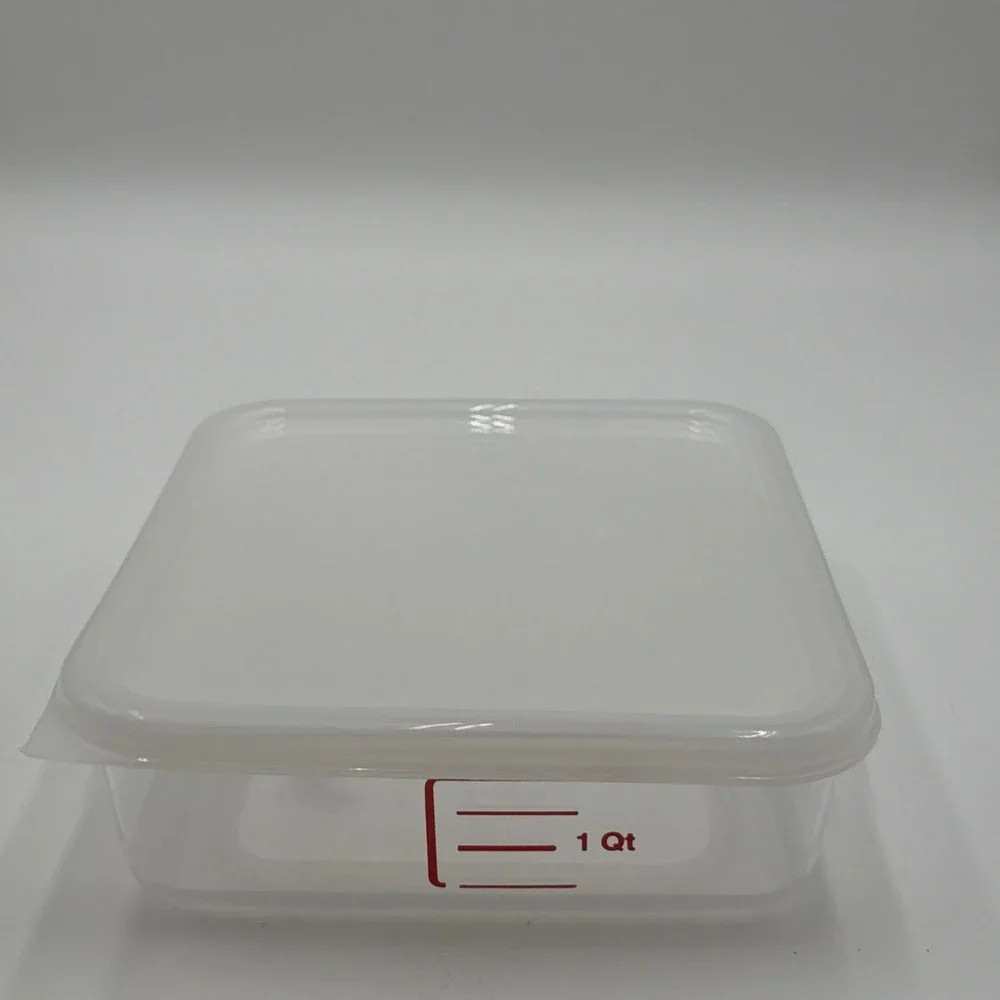 Rubbermaid Commercial Square Storage Container W/Lid 2 Qt Clear #6509